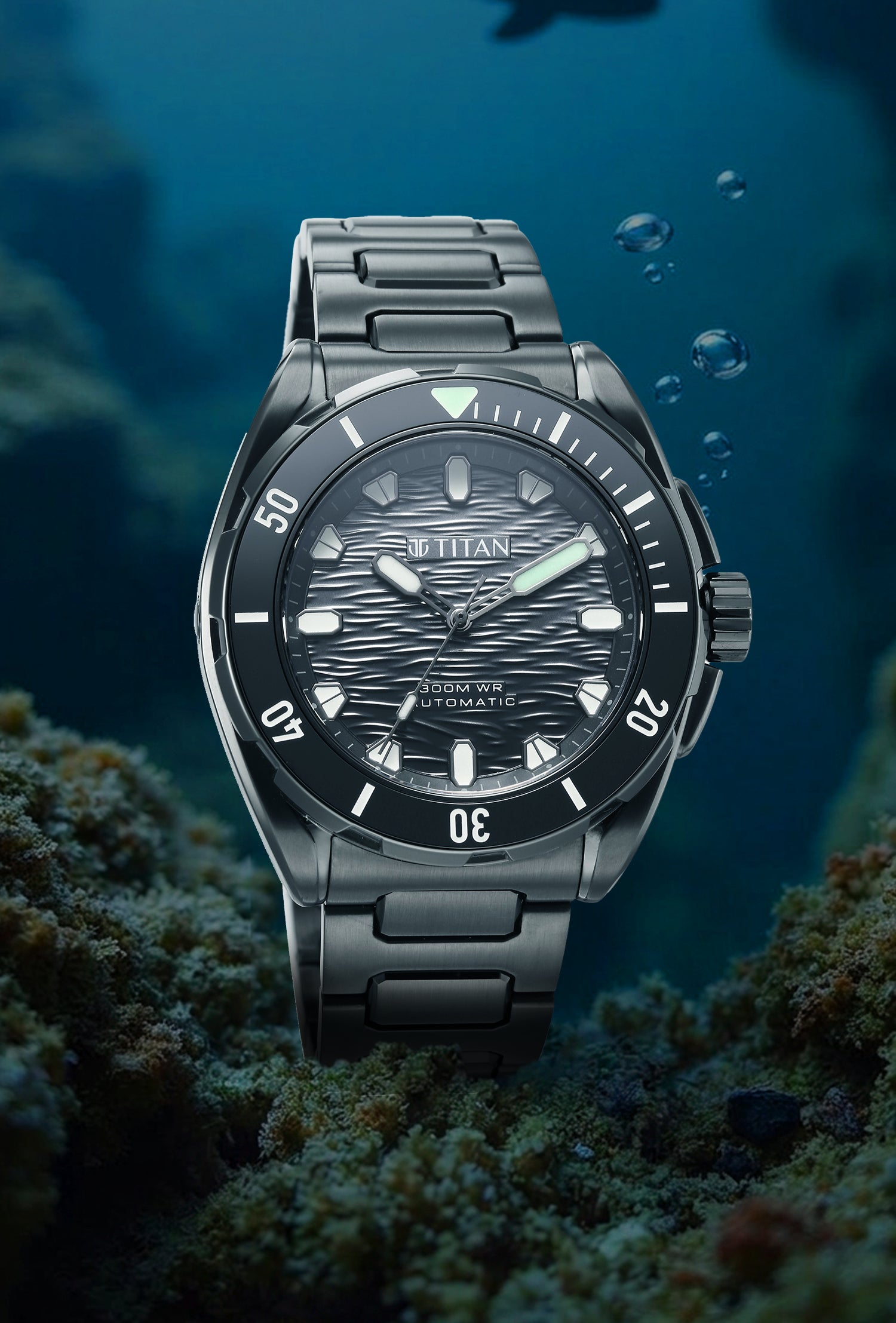 Titan Zero Hour Diver's Black Automatic Watch