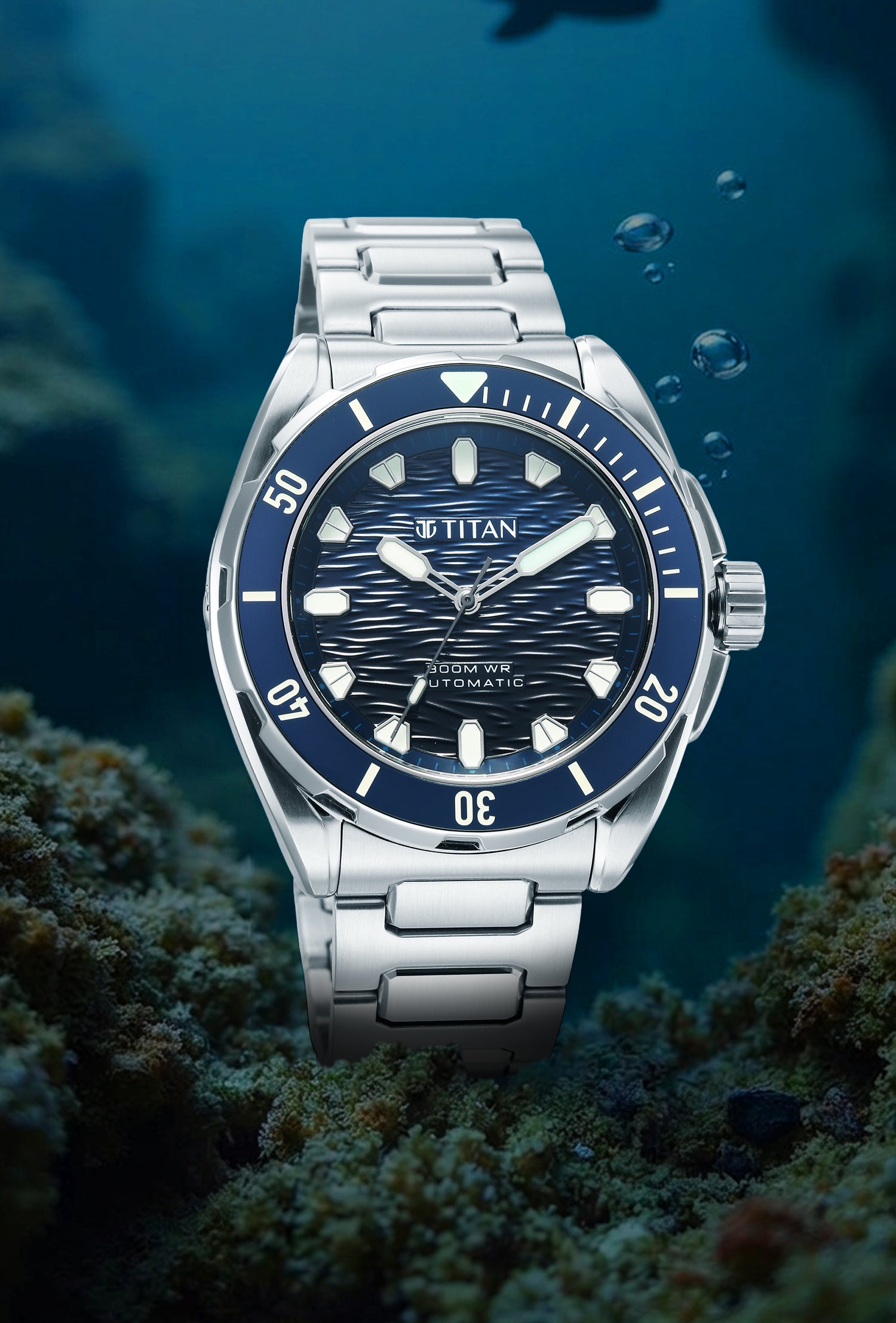 Titan Zero Hour Diver's Blue Automatic Watch