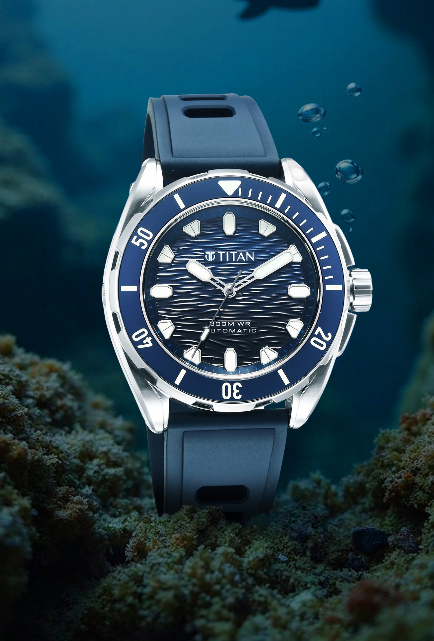 Titan Zero Hour Diver's Blue Automatic Watch