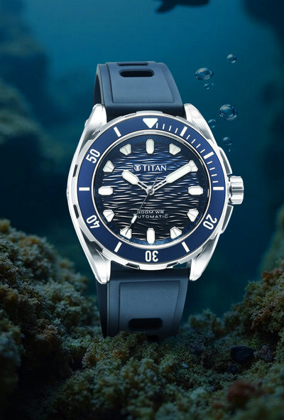 Titan Zero Hour Diver's Blue Automatic Watch