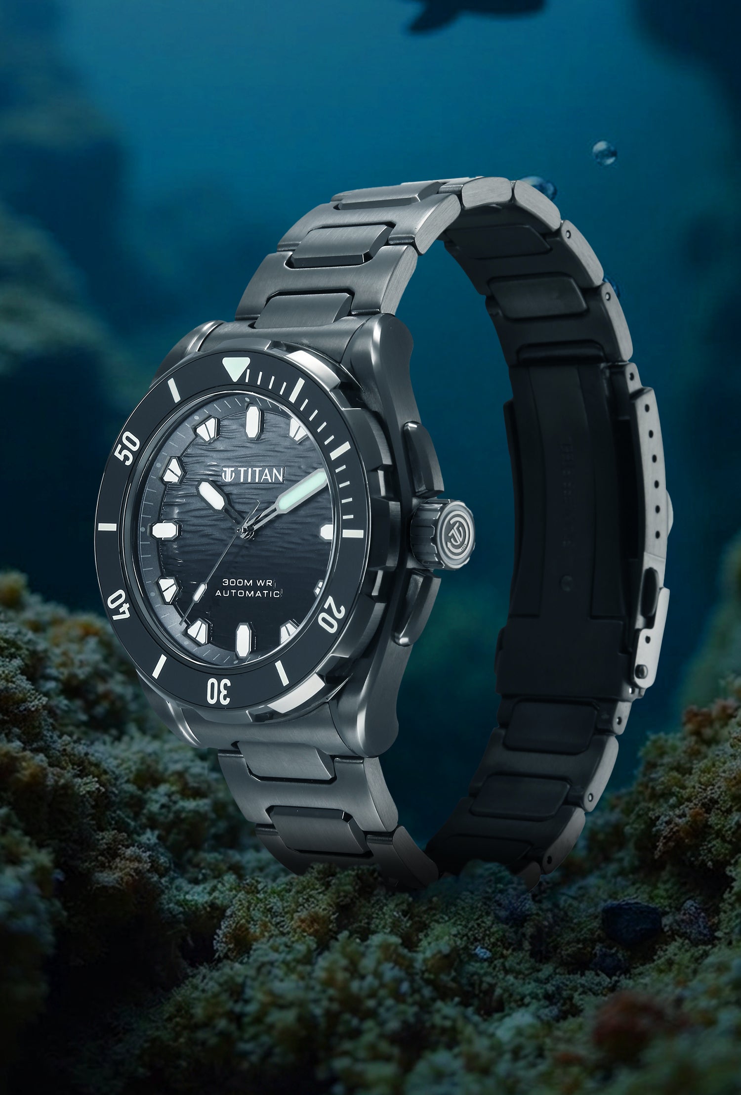 Titan Zero Hour Diver's Black Automatic Watch