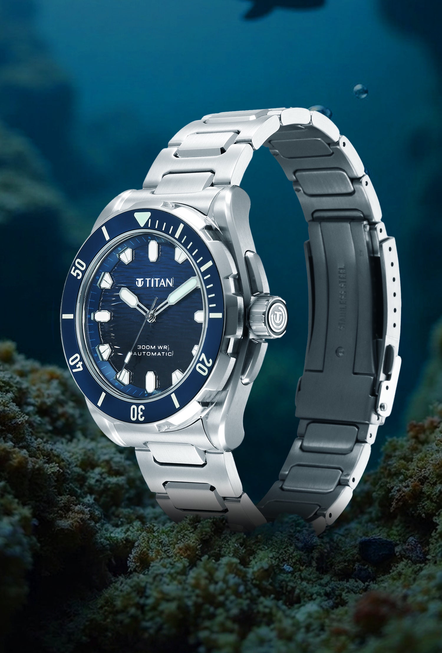 Titan Zero Hour Diver's Blue Automatic Watch
