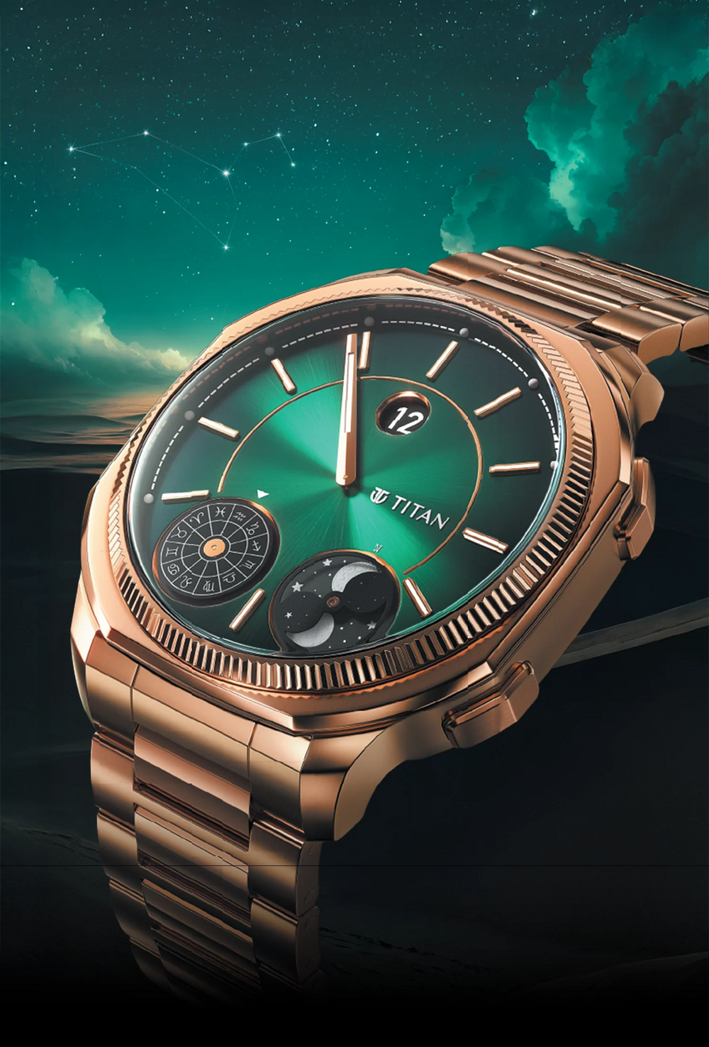 Titan Stellar Jumping Hour Micromotors Dual Moonphase Watch