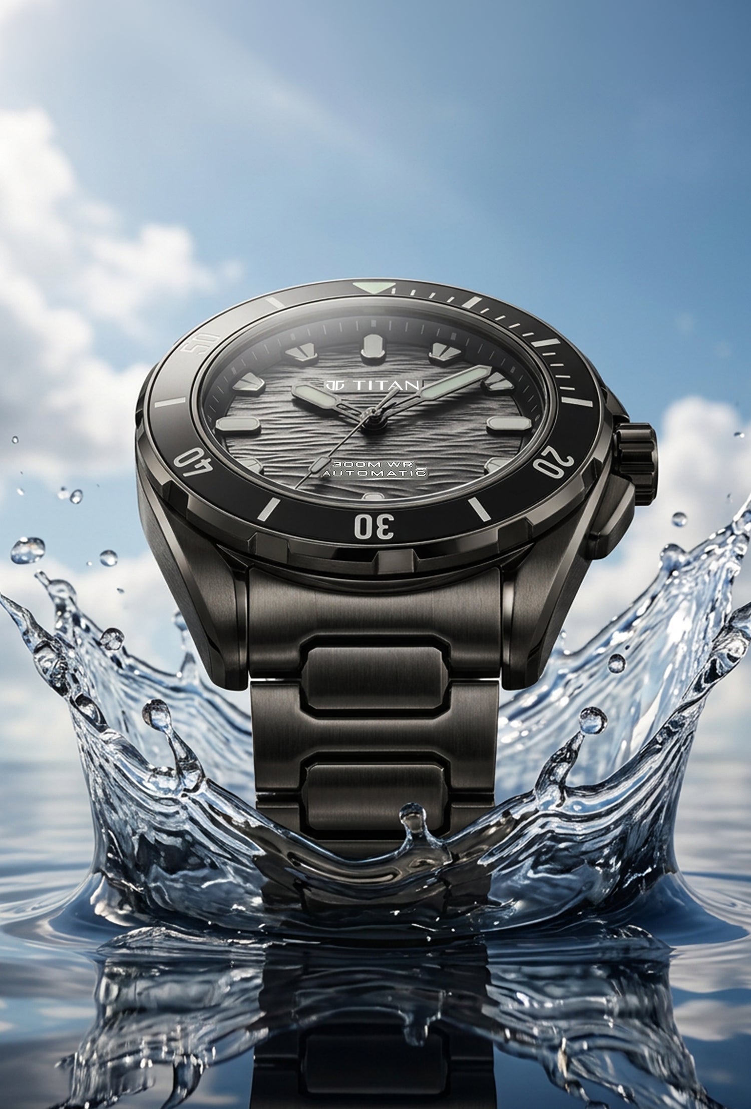Titan Zero Hour Diver's Black Automatic Watch