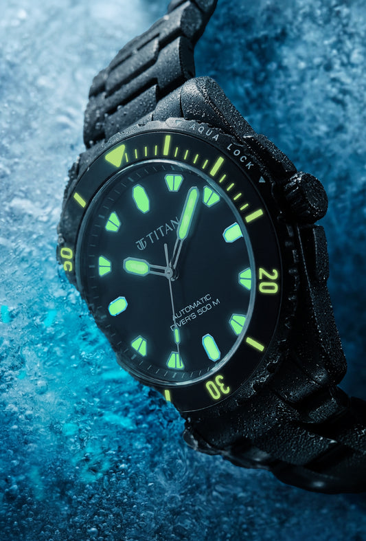 Titan Zero Hour Diver's Black Dial Automatic Watch