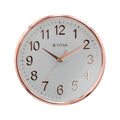 Titan Classic White Metallic Finish Wall Clock with Silent Sweep Technology