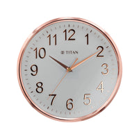 Titan Classic White Metallic Finish Wall Clock with Silent Sweep Technology