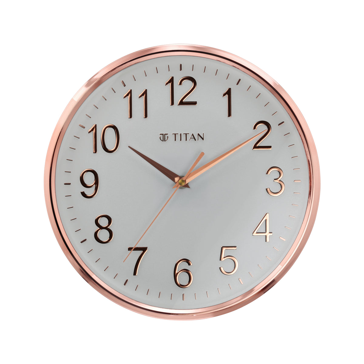 Titan Classic White Metallic Finish Wall Clock with Silent Sweep Technology