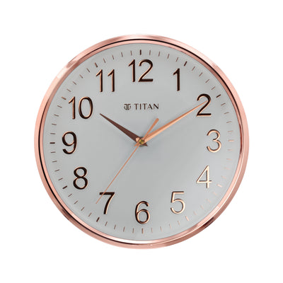 Titan Classic White Metallic Finish Wall Clock with Silent Sweep Technology