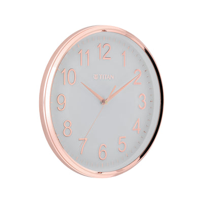 Titan Classic White Metallic Finish Wall Clock with Silent Sweep Technology
