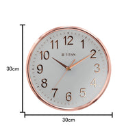 Titan Classic White Metallic Finish Wall Clock with Silent Sweep Technology
