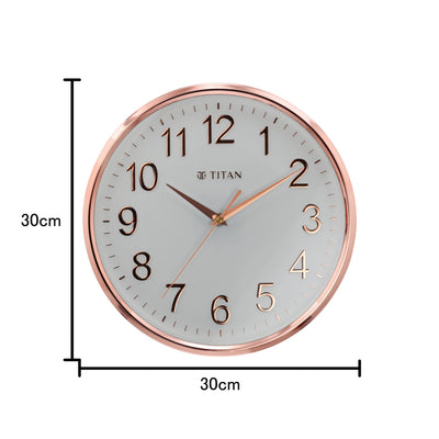 Titan Classic White Metallic Finish Wall Clock with Silent Sweep Technology