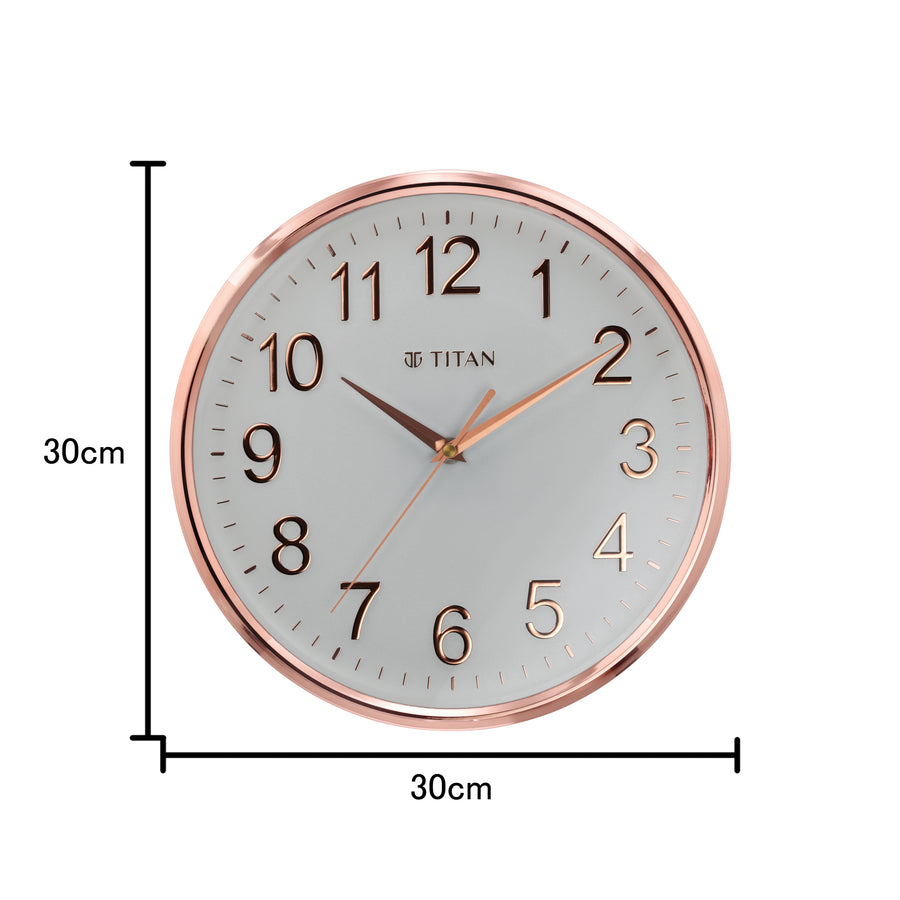 Titan Classic White Metallic Finish Wall Clock with Silent Sweep Technology