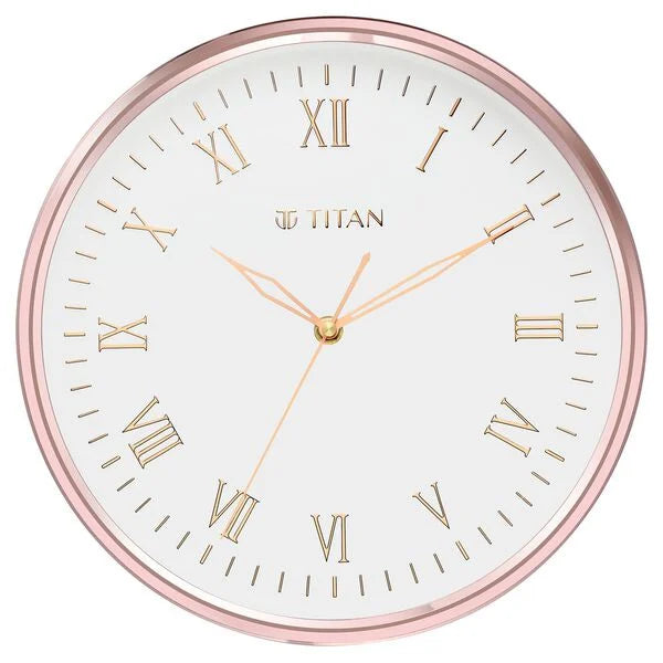 Titan Elegant White Wall Clock with Silent Sweep Technology