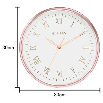 Titan Elegant White Wall Clock with Silent Sweep Technology
