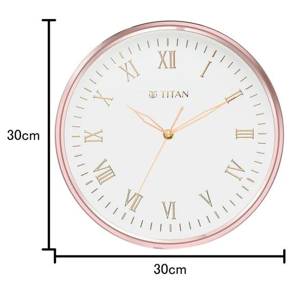 Titan Elegant White Wall Clock with Silent Sweep Technology
