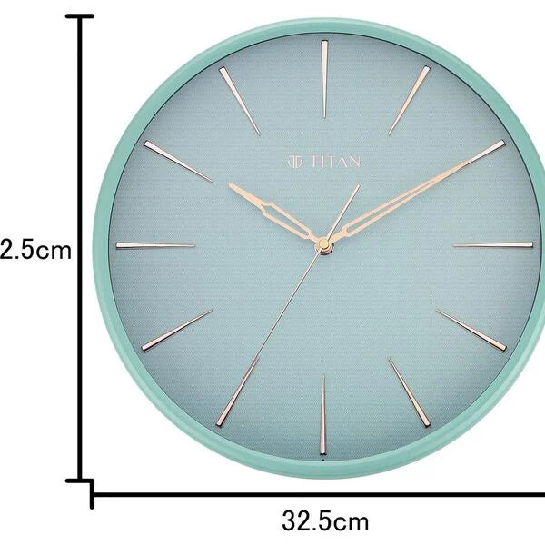 Titan Contemporary Matte Green Wall Clock with Silent Sweep Technology