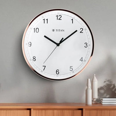 Titan Metallic Luxurious Wall Clock with Crystal-Clear Domed Glass