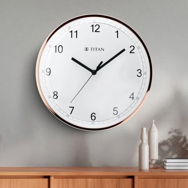 Titan Metallic Luxurious Wall Clock with Crystal-Clear Domed Glass