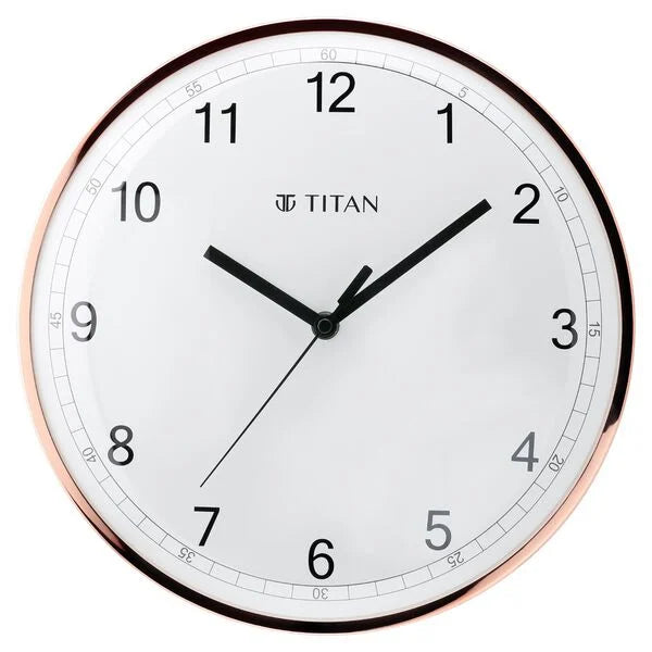 Titan Metallic Luxurious Wall Clock with Crystal-Clear Domed Glass