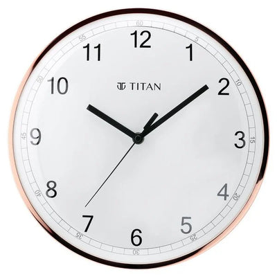 Titan Metallic Luxurious Wall Clock with Crystal-Clear Domed Glass
