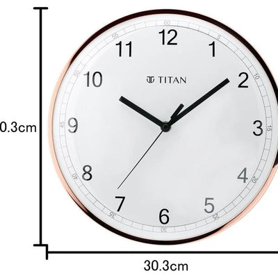 Titan Metallic Luxurious Wall Clock with Crystal-Clear Domed Glass