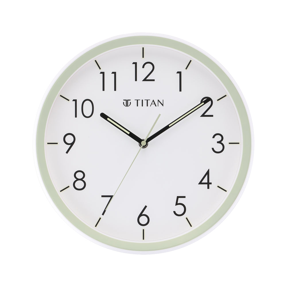 Titan White Wall Clock with Night-Time Illumination