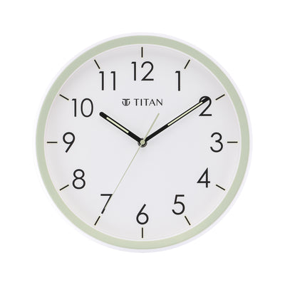 Titan White Wall Clock with Night-Time Illumination
