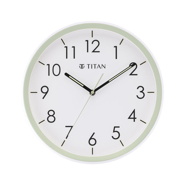 Titan White Wall Clock with Night-Time Illumination