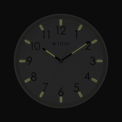Titan White Wall Clock with Night-Time Illumination