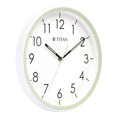 Titan White Wall Clock with Night-Time Illumination