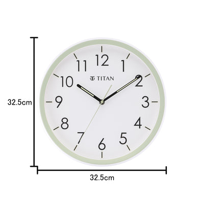 Titan White Wall Clock with Night-Time Illumination