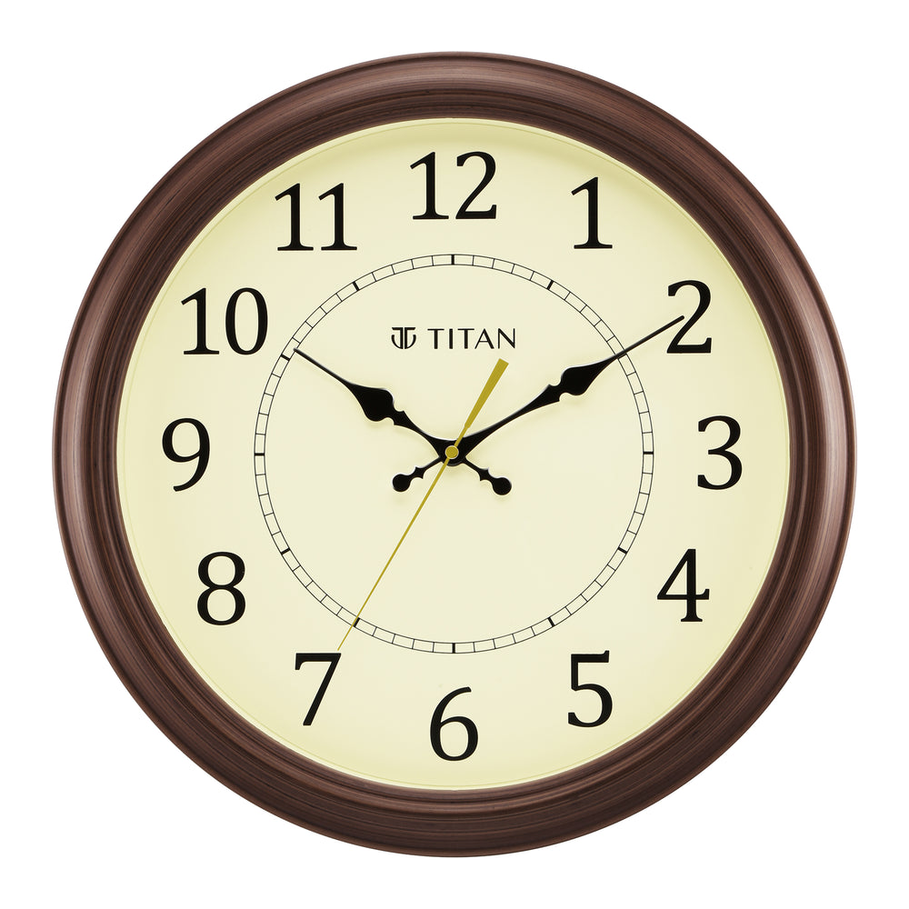 Titan Classic Off-White Wall Clock with Silent Serenity