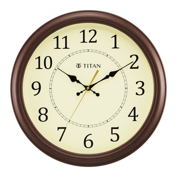 Titan Classic Off-White Wall Clock with Silent Serenity