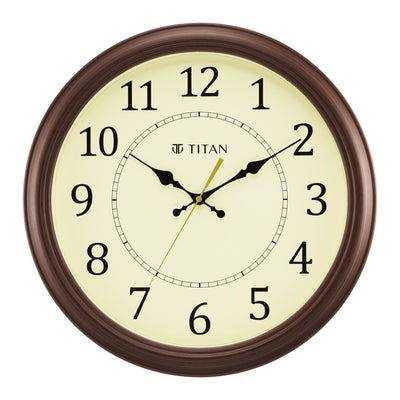 Titan Classic Off-White Wall Clock with Silent Serenity