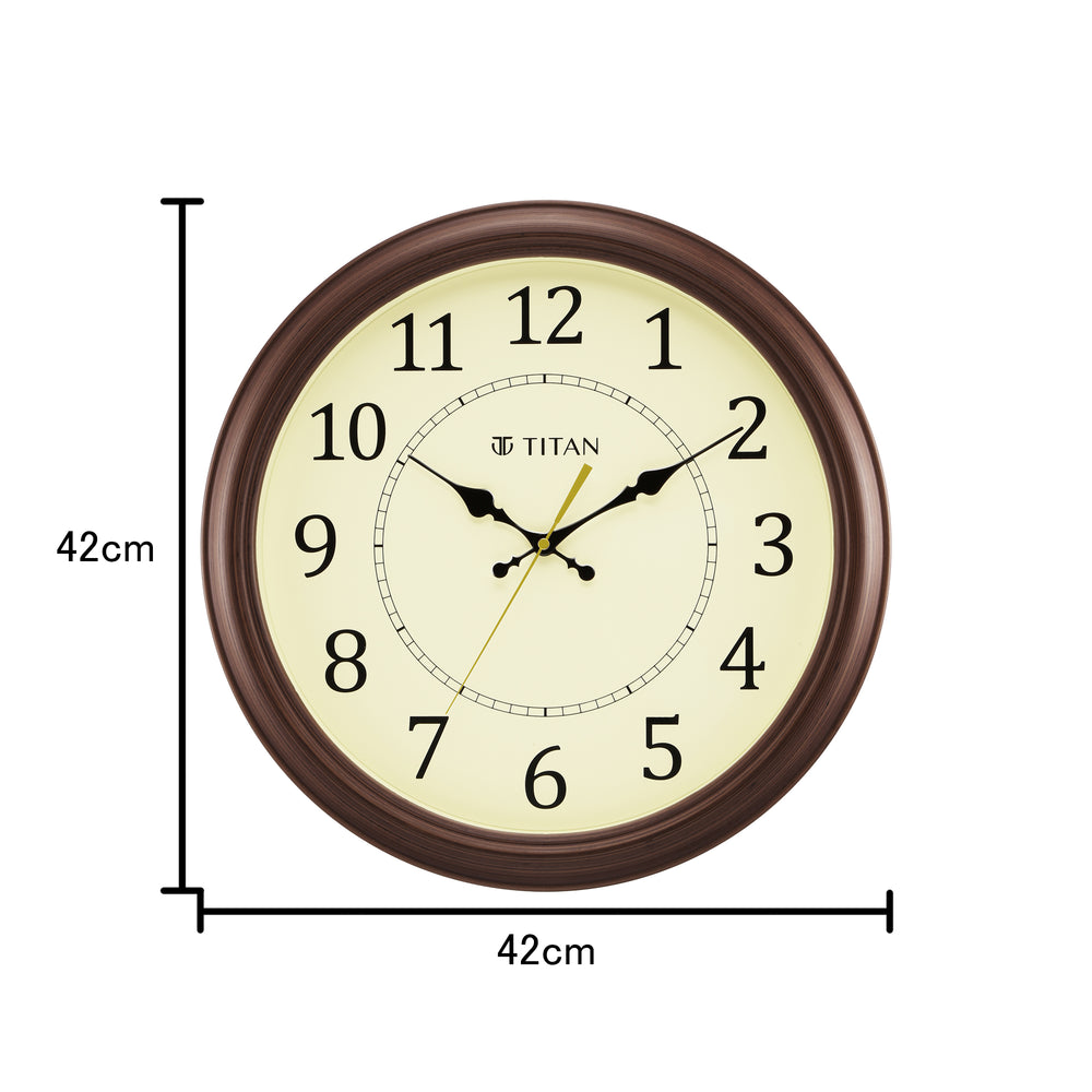 Titan Classic Off-White Wall Clock with Silent Serenity