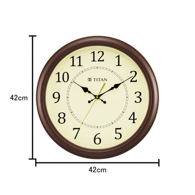 Titan Classic Off-White Wall Clock with Silent Serenity