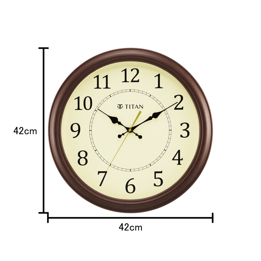 Titan Classic Off-White Wall Clock with Silent Serenity