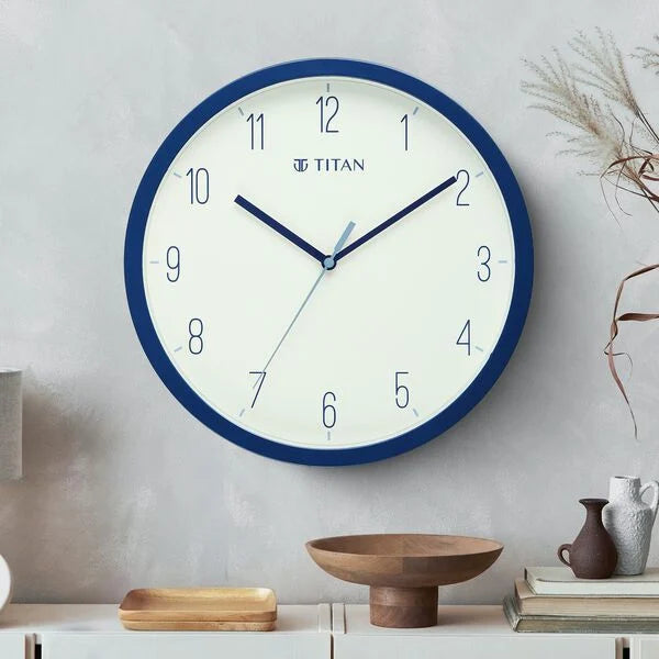 Titan Contemporary White Wall Clock with Silent Sweep Technology