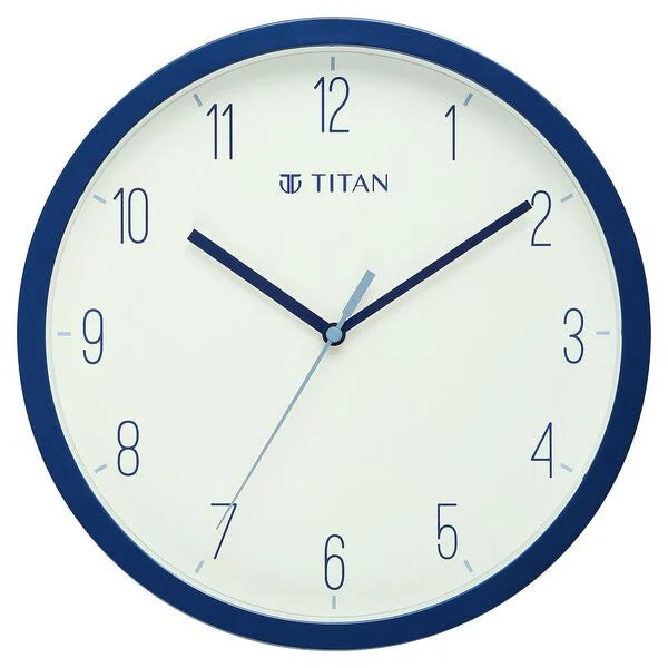 Titan Contemporary White Wall Clock with Silent Sweep Technology