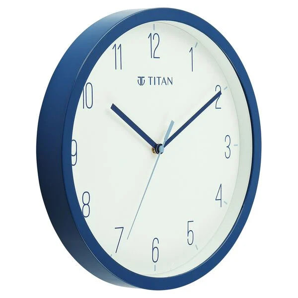 Titan Contemporary White Wall Clock with Silent Sweep Technology