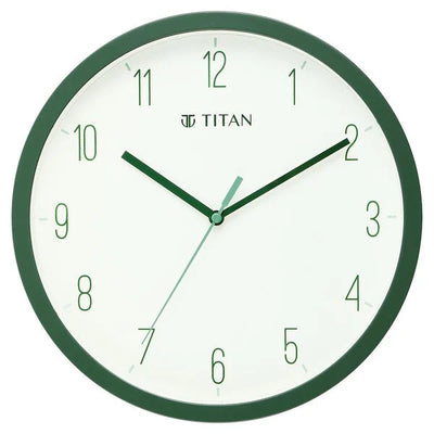 Titan Contemporary White Wall Clock with Silent Sweep Technology