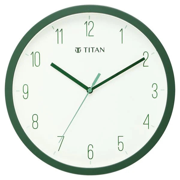 Titan Contemporary White Wall Clock with Silent Sweep Technology