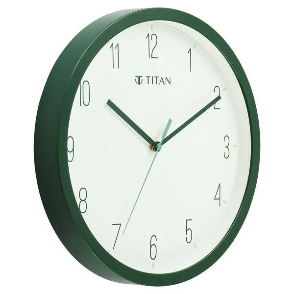 Titan Contemporary White Wall Clock with Silent Sweep Technology