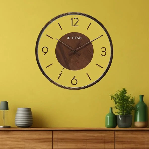 Titan Glass-Wood Fusion Wall Clock