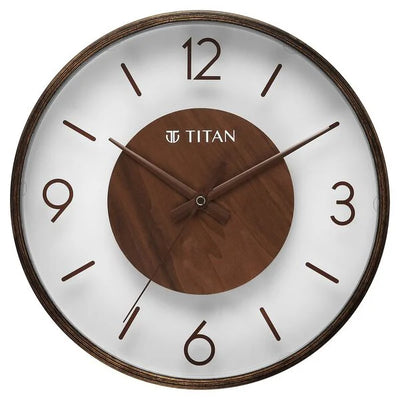 Titan Glass-Wood Fusion Wall Clock