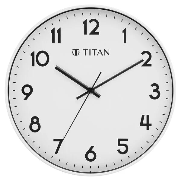 Titan Modern White Wall Clock with Silent Sweep Technology