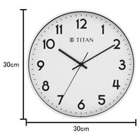 Titan Modern White Wall Clock with Silent Sweep Technology