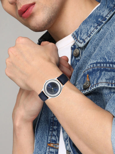 Titan Blue Dial Leather Strap Analog Watch for Women